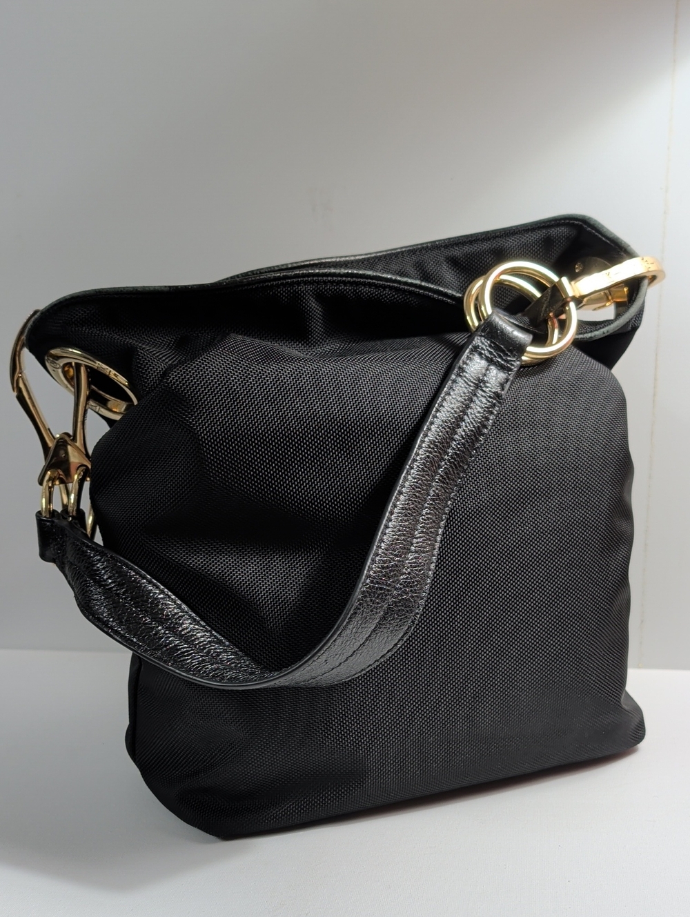 JPK Paris 75 Jean Pierre Klifa Black Nylon Hobo Bucket Bag